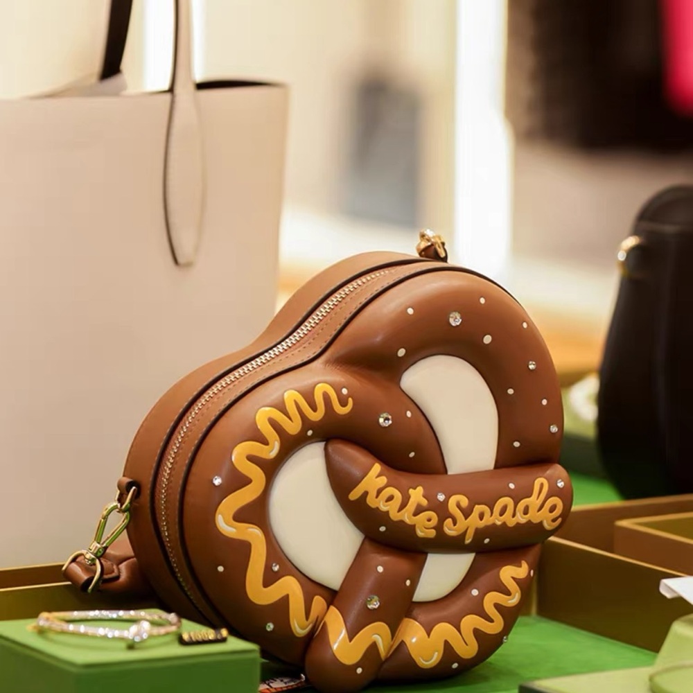 Brown Leather Crossbody Bag Kate spade NYC 3D Pretzel Crossbody - Picture 2 of 8